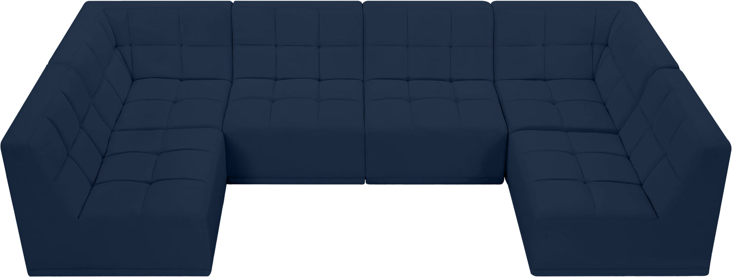 destiny navy velvet modular sectional sec6b