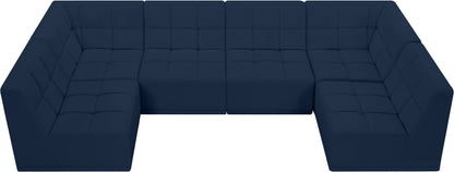 Destiny Navy Velvet Modular Sectional Sec6B