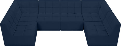 Destiny Navy Velvet Modular Sectional Sec6B