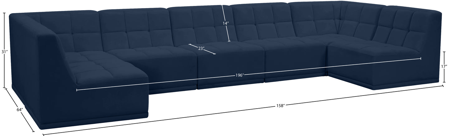 destiny navy velvet modular sectional sec7a