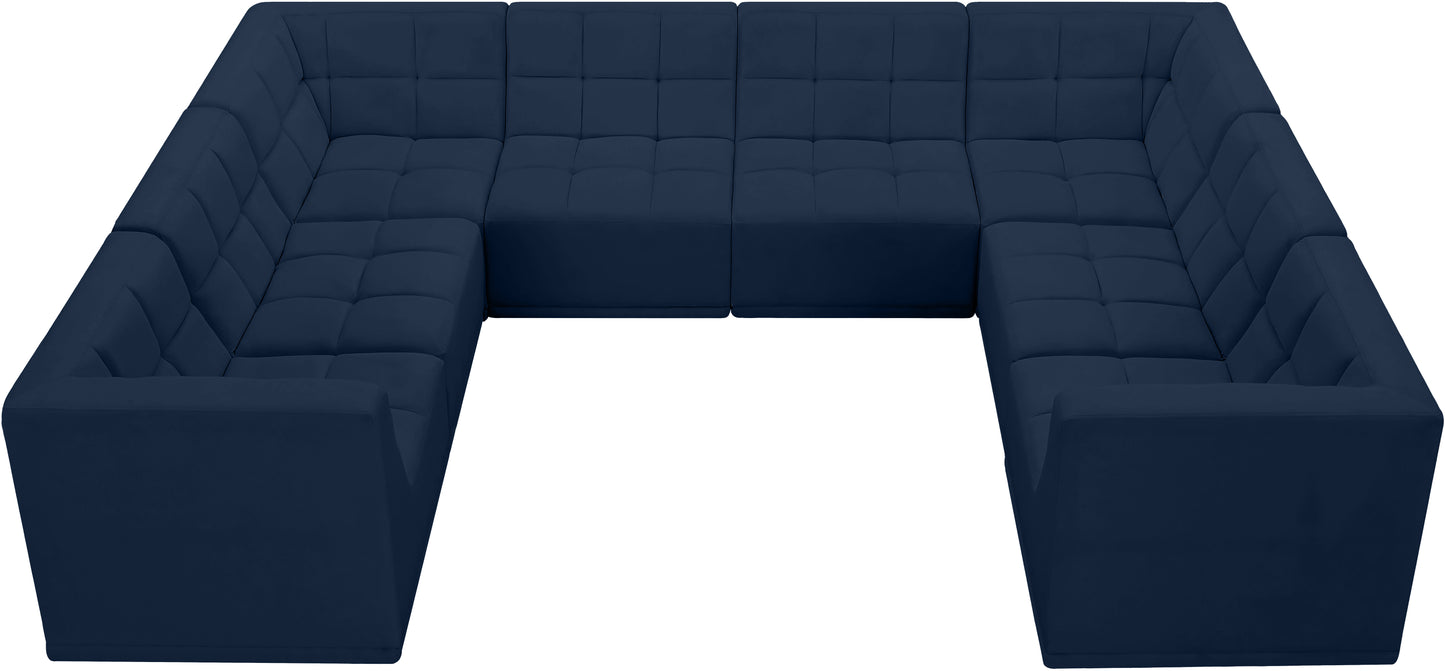 destiny navy velvet modular sectional sec8a