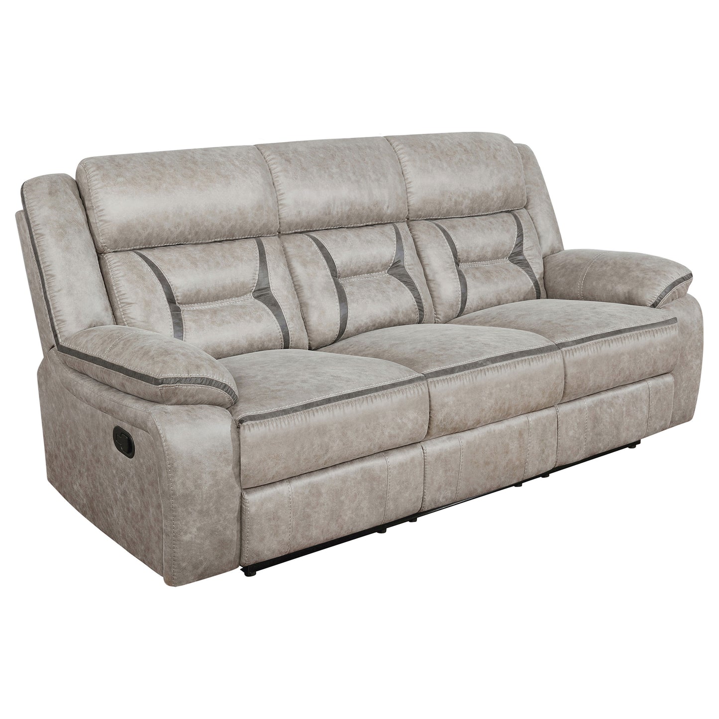 zara upholstered motion reclining sofa taupetaupe