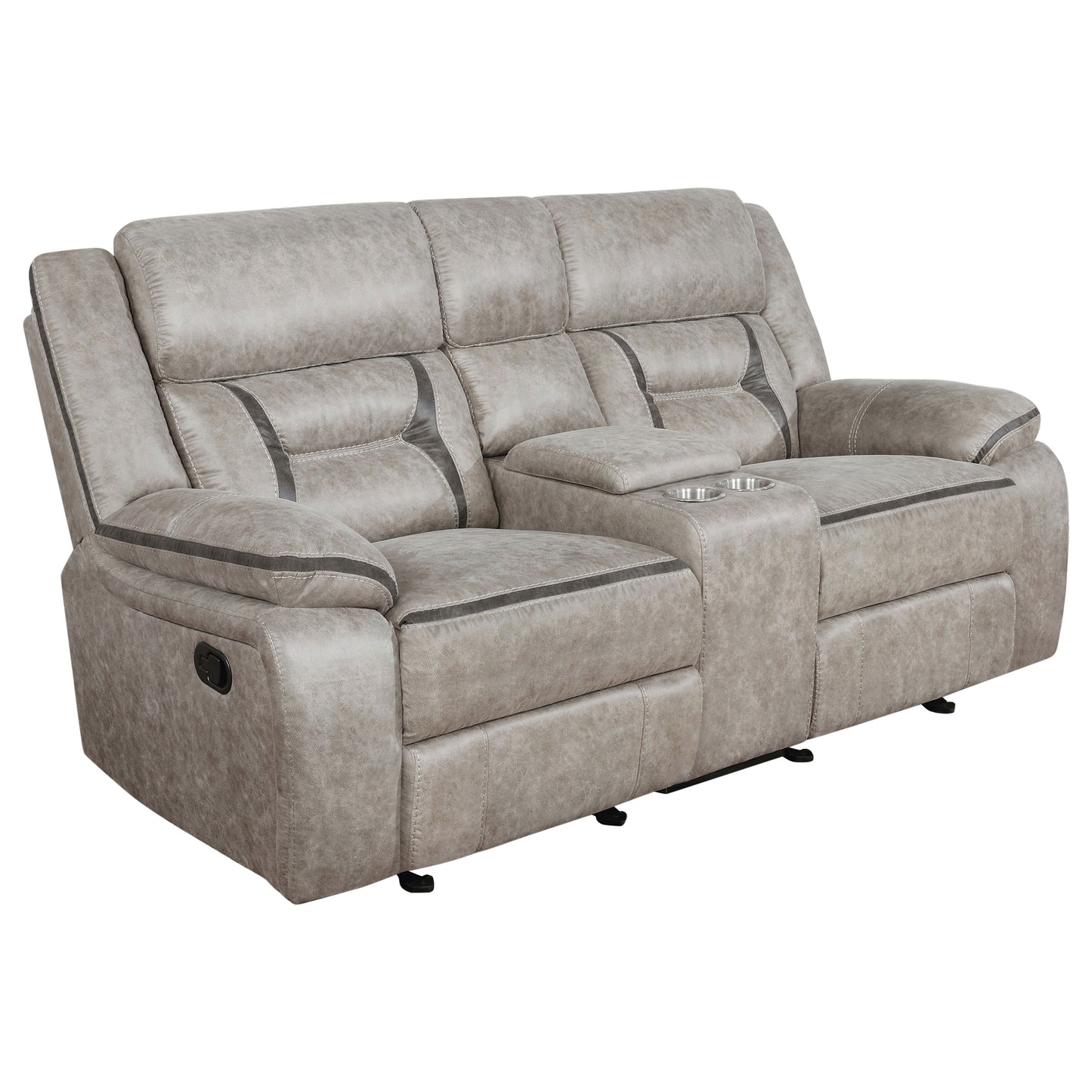 zara upholstered motion reclining loveseat taupetaupe