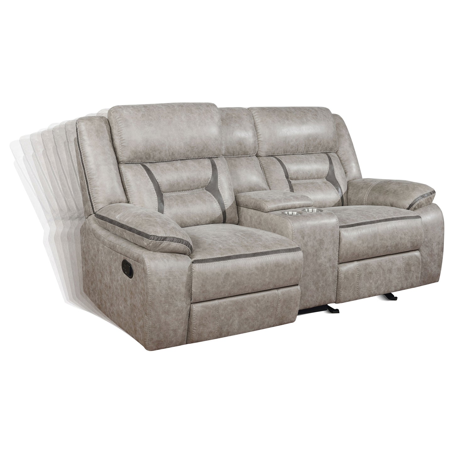 zara upholstered motion reclining loveseat taupetaupe