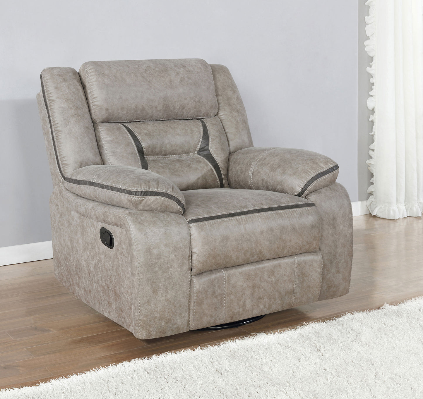 zara upholstered swivel glider recliner chair taupetaupe