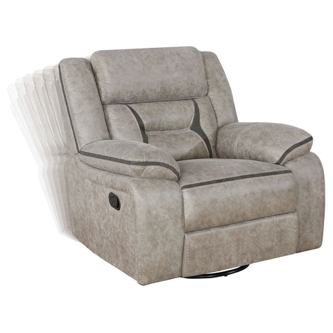 Zara Upholstered Swivel Glider Recliner Chair TaupeTaupe