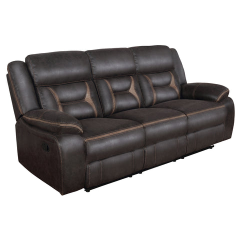 Zara 2-piece Upholstered Reclining Sofa Set BrownBrown