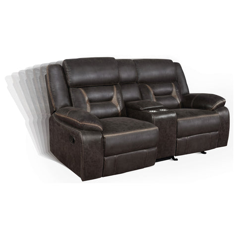 Zara 2-piece Upholstered Reclining Sofa Set BrownBrown