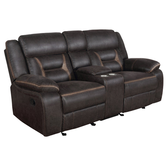 Zara Upholstered Motion Reclining Loveseat BrownBrown