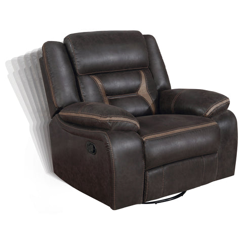 Zara Upholstered Swivel Glider Recliner Chair BrownBrown