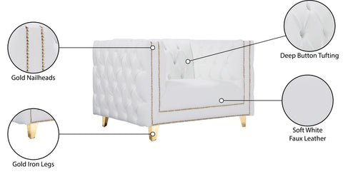 Alexander White Faux Leather Chair C