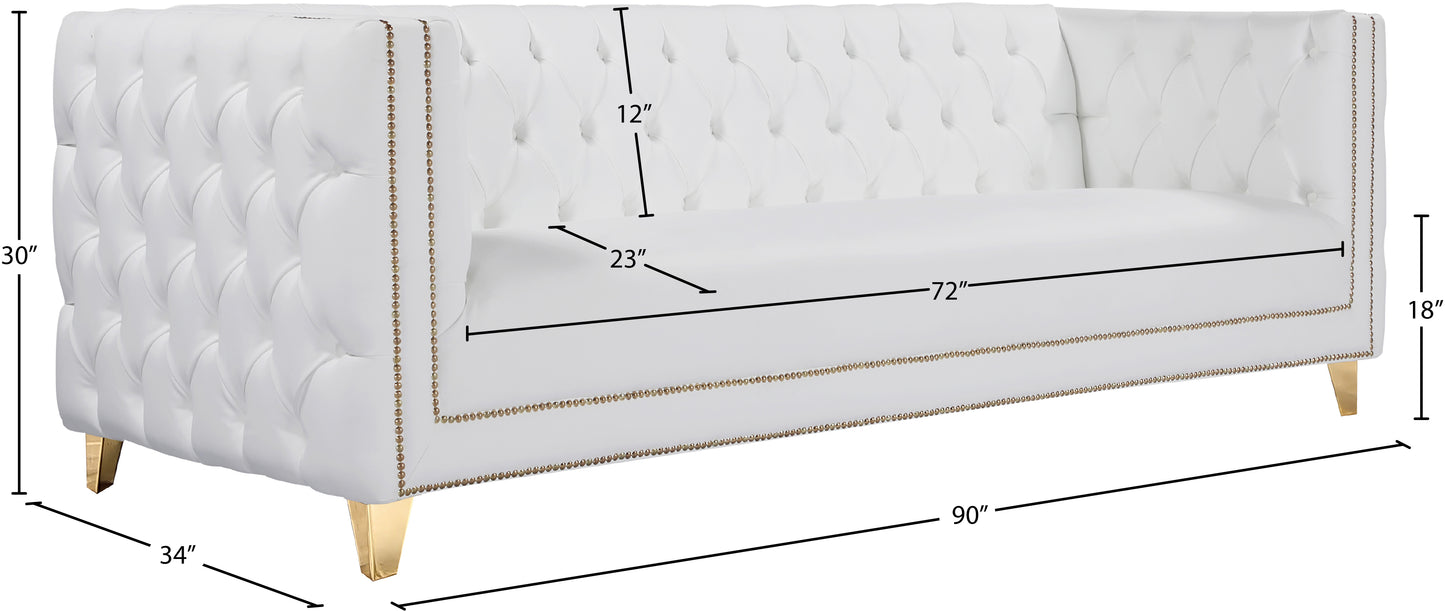 alexander white faux leather sofa s