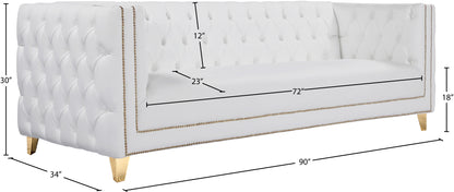 Alexander White Faux Leather Sofa S