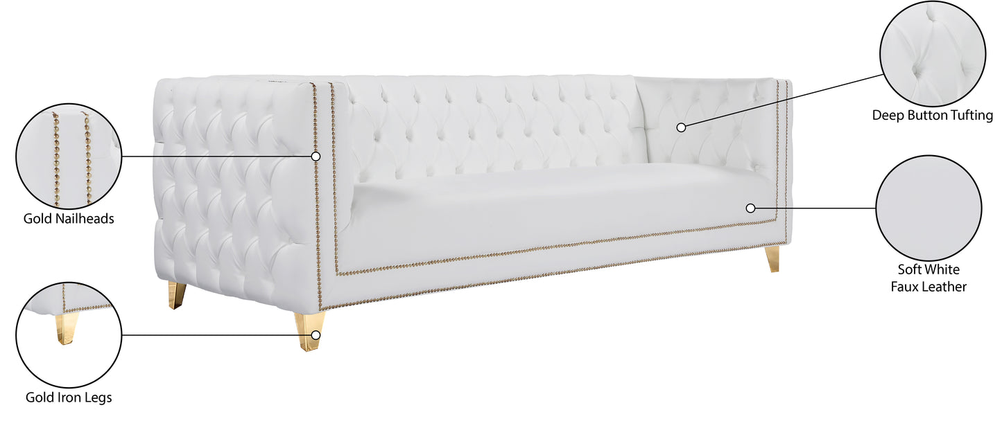 alexander white faux leather sofa s