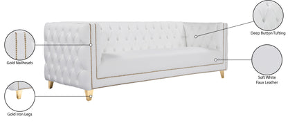 Alexander White Faux Leather Sofa S