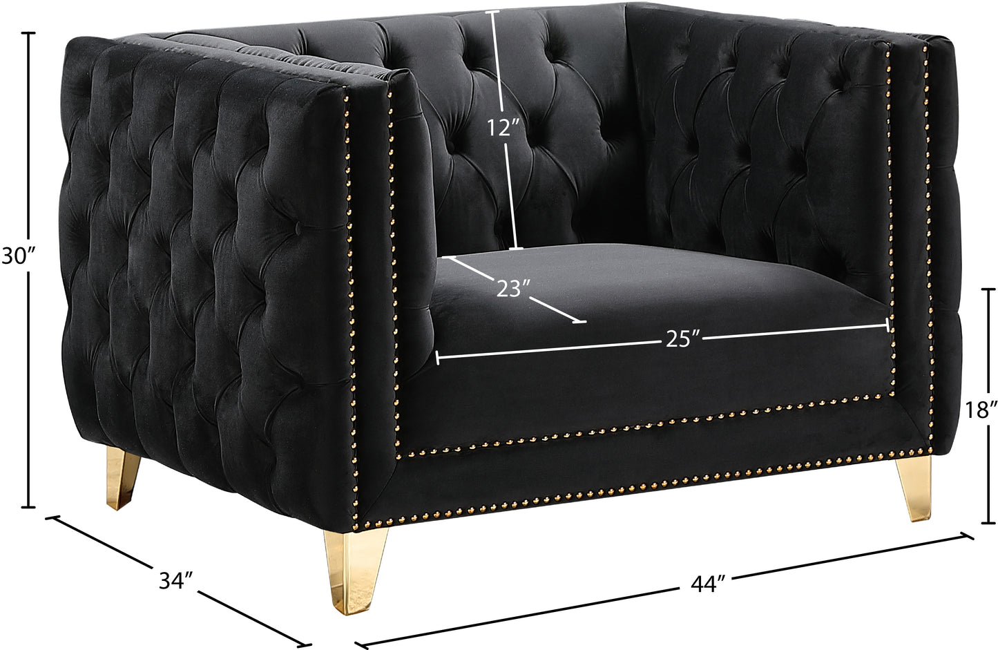 alexander black velvet chair c