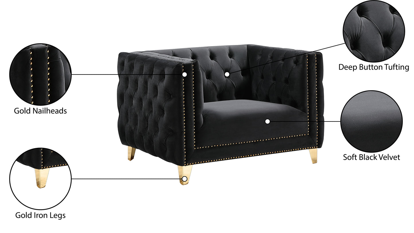 alexander black velvet chair c