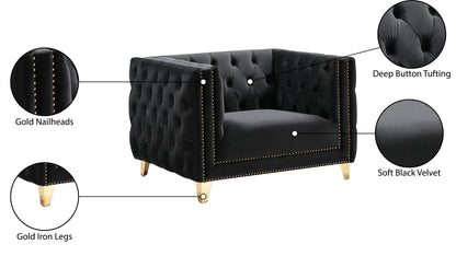 Alexander Black Velvet Chair C