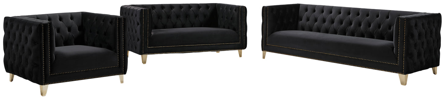 alexander black velvet chair c