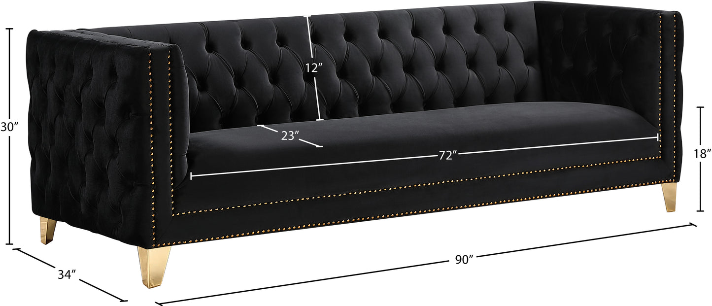 alexander black velvet sofa s