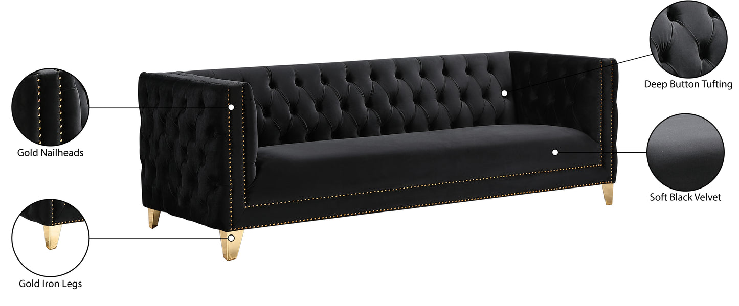 alexander black velvet sofa s