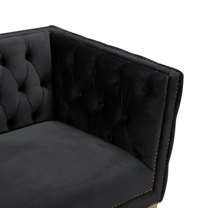 Alexander Black Velvet Sofa S