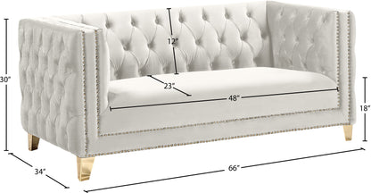 Alexander Cream Velvet Loveseat L