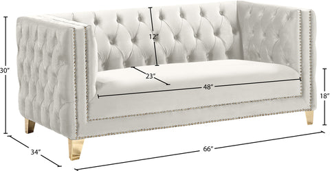 Alexander Cream Velvet Loveseat L