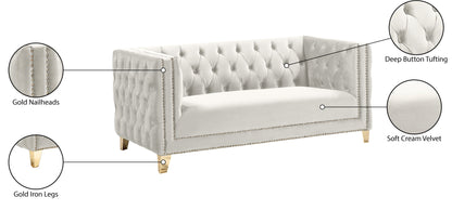 Alexander Cream Velvet Loveseat L