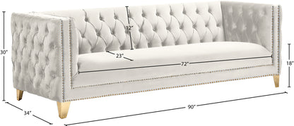 Alexander Cream Velvet Sofa S