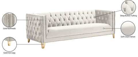Alexander Cream Velvet Sofa S