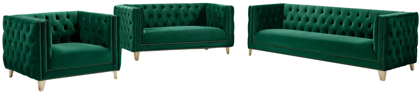 alexander green velvet loveseat l