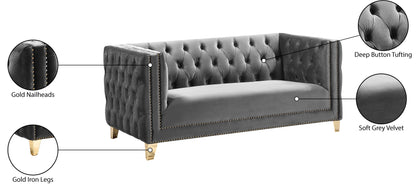 Alexander Grey Velvet Loveseat L