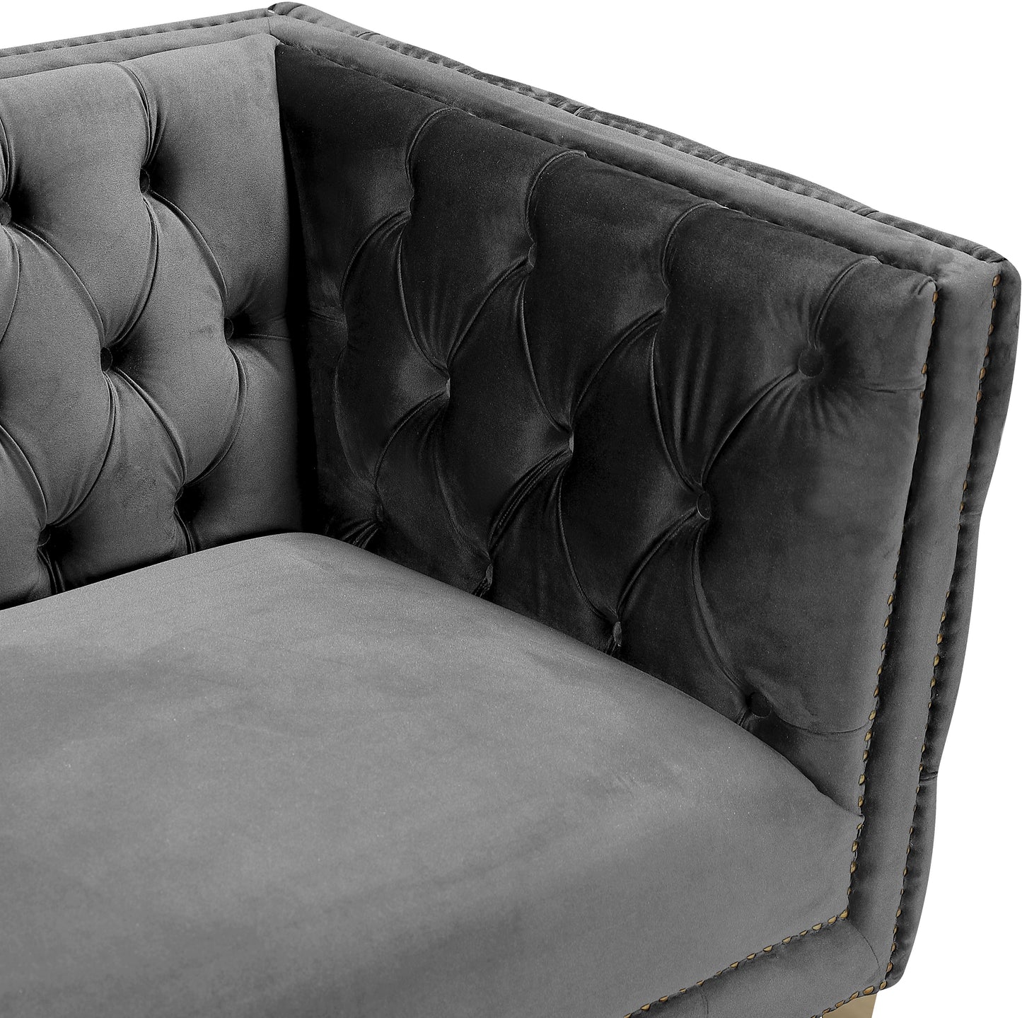 alexander grey velvet loveseat l