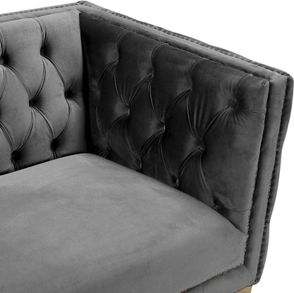 Alexander Grey Velvet Loveseat L