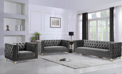 Alexander Grey Velvet Loveseat L