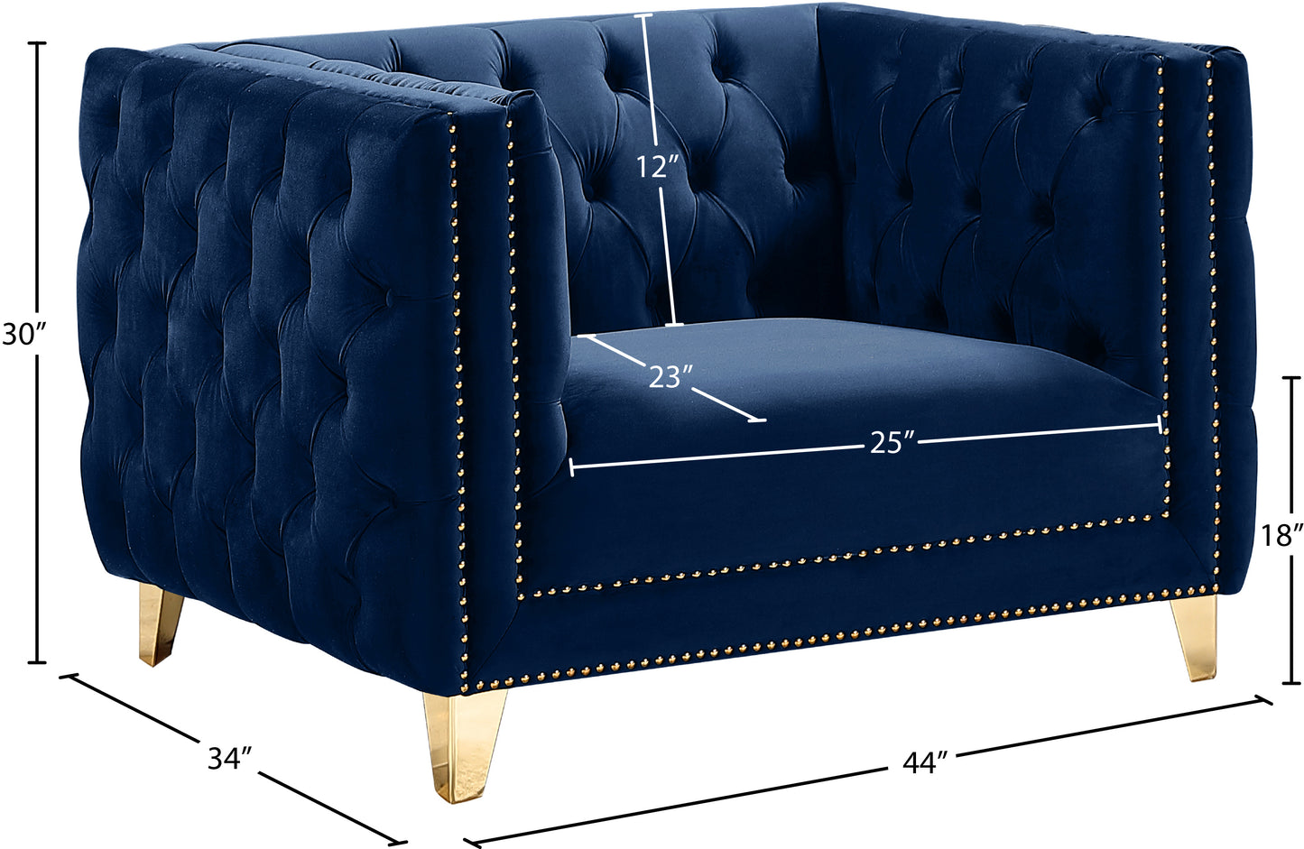 alexander navy velvet chair c