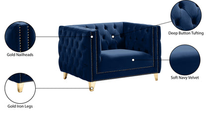 Alexander Navy Velvet Chair C