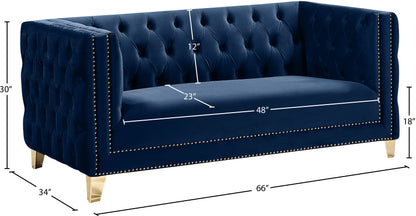 Alexander Navy Velvet Loveseat L