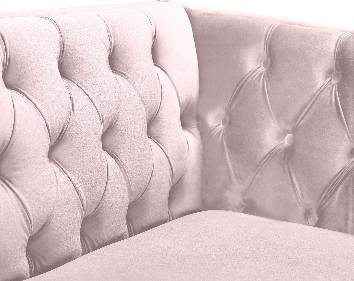 alexander pink velvet loveseat l