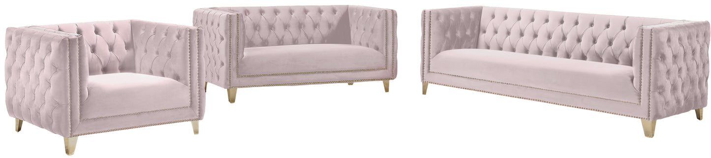 alexander pink velvet loveseat l