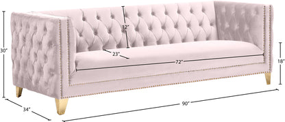 Alexander Pink Velvet Sofa S