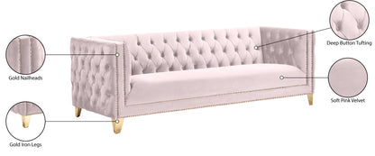 Alexander Pink Velvet Sofa S