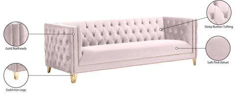Alexander Pink Velvet Sofa S