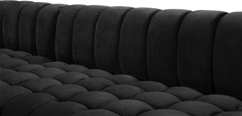 Industry Black Velvet 3pc. Sectional (3 Boxes) Sectional