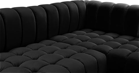 Industry Black Velvet 3pc. Sectional (3 Boxes) Sectional