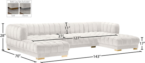 Industry Cream Velvet 3pc. Sectional (3 Boxes) Sectional