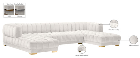 Industry Cream Velvet 3pc. Sectional (3 Boxes) Sectional