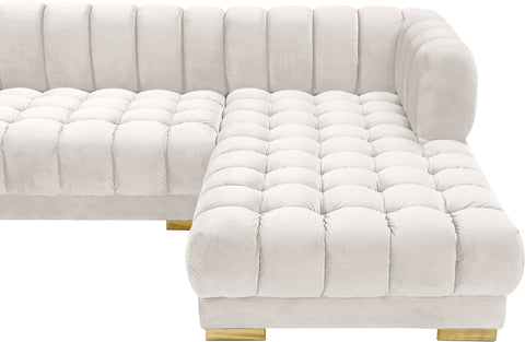 Industry Cream Velvet 3pc. Sectional (3 Boxes) Sectional