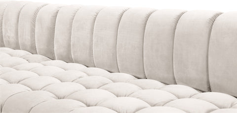Industry Cream Velvet 3pc. Sectional (3 Boxes) Sectional
